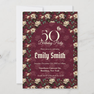 Beautiful Gardenias Charm 80Th Birthday Einladung