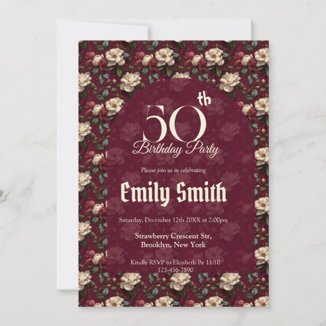 Beautiful Gardenias Charm 80Th Birthday Einladung (Vorderseite)