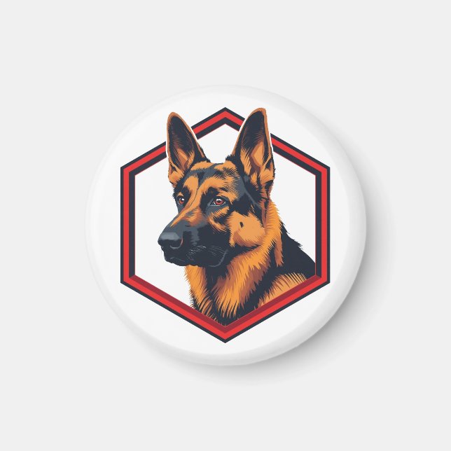 Beautiful German Shepard In A Six Sided Frame Magnet (Vorne)
