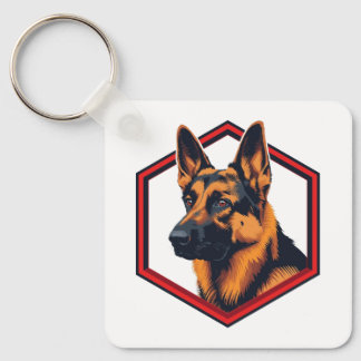 Beautiful German Shepard In A Six Sided Frame Schlüsselanhänger