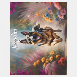 Beautiful German Shepherd Dog Fleecedecke