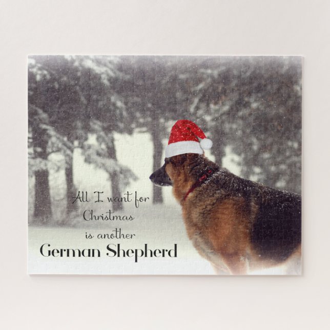 Beautiful German Shepherd in the Snow Holiday (Horizontal)