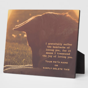 Beautiful German Shepherd Pet Memorial Plaque Fotoplatte