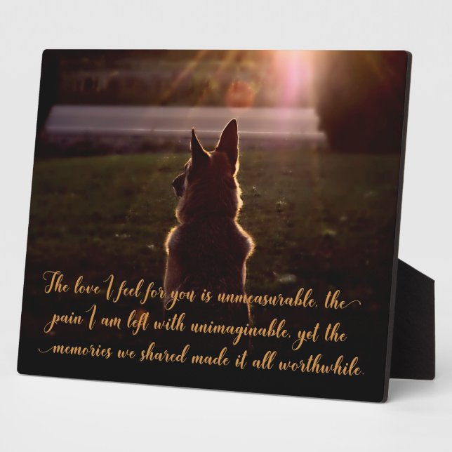 Beautiful German Shepherd Pet Memorial Plaque Fotoplatte (Seite)