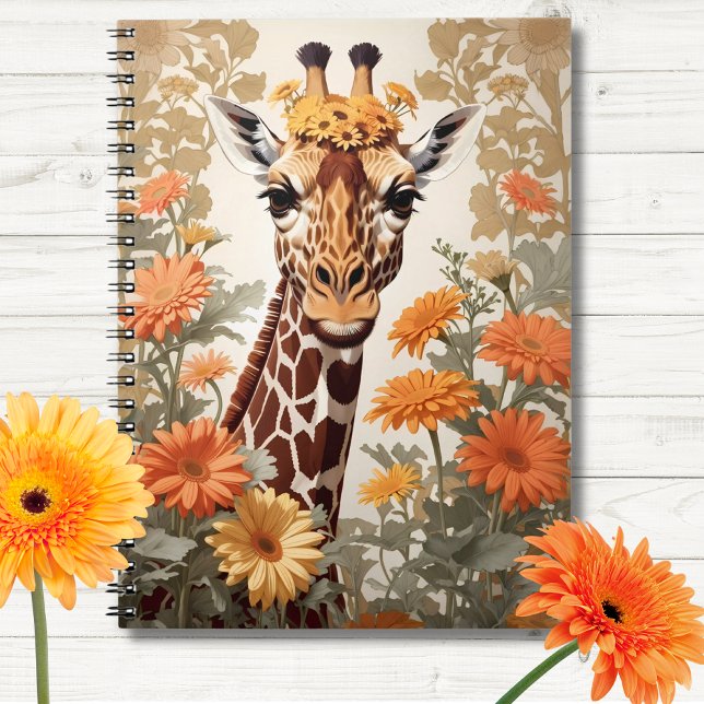 Beautiful Giraffe und Gerbera Daisy Blume Notizblock (Von Creator hochgeladen)