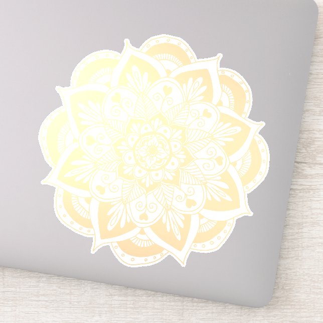 Beautiful Gold Blume Mandala Aufkleber (Detail)