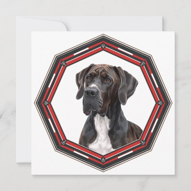 Beautiful Great Dane In A Frame Einladung (Vorderseite)