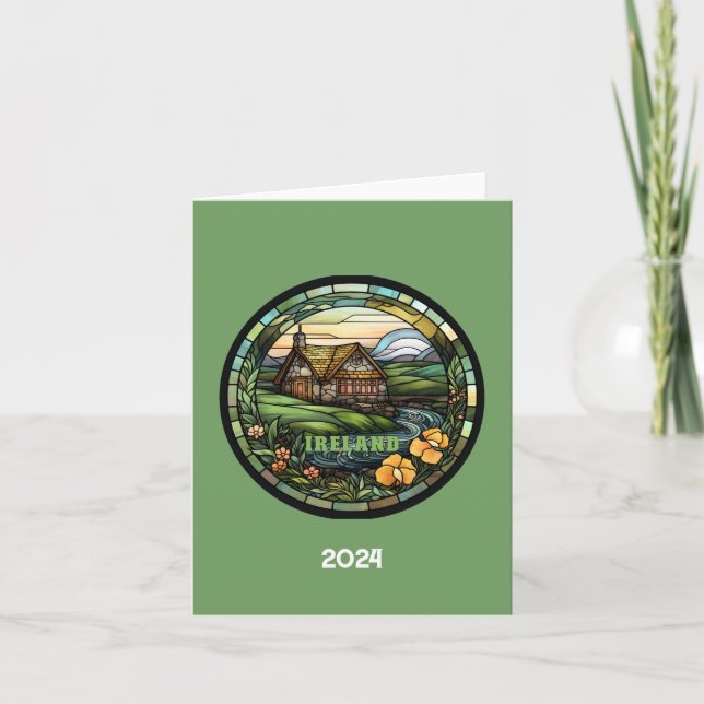 Beautiful Green Ireland Souvenir Dankeskarte (Vorderseite)