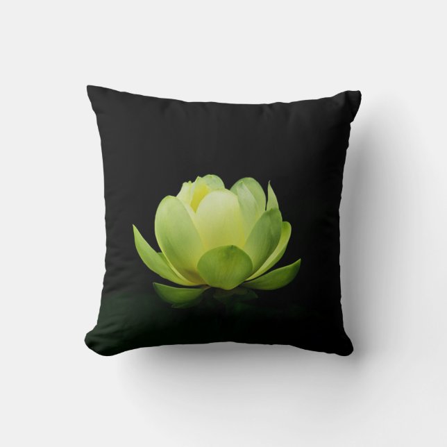 Beautiful Green Lotus , Zen Kissen (Vorderseite)
