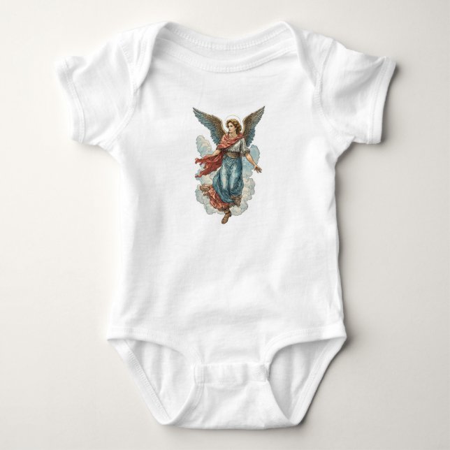 Beautiful Guardian Angel Baby Bodysuit Strampler (Vorderseite)
