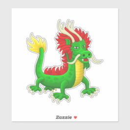 Beautiful Hand Drawn Chinese Dragon Aufkleber