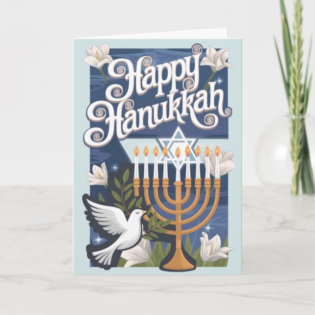 Beautiful Happy Hanukkah Feiertagskarte (Vorderseite)