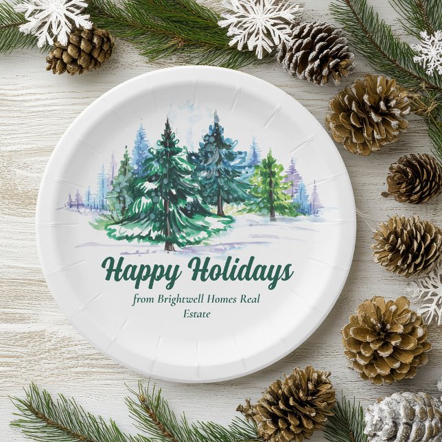 Beautiful Happy Holidays Custom Christmas Party Pappteller (Von Creator hochgeladen)