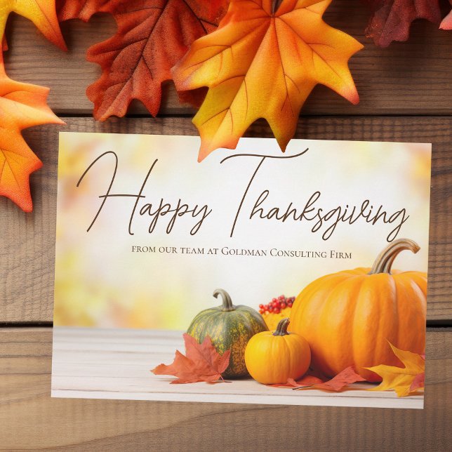 Beautiful Happy Thanksgiving Customizable Business Feiertagskarte (Von Creator hochgeladen)