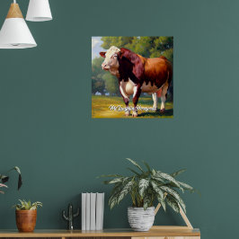 Beautiful Hereford Bull Poster