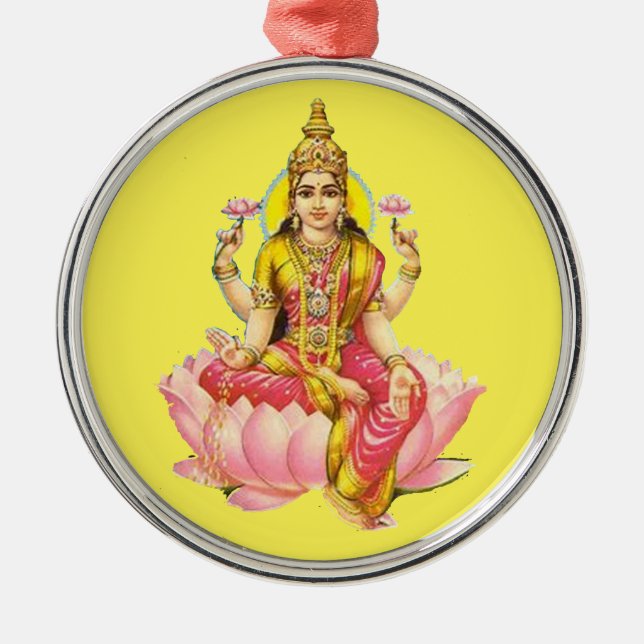 Beautiful Hindu Goddeß Lakshmi Car Ornament Aus Metall (Vorne)