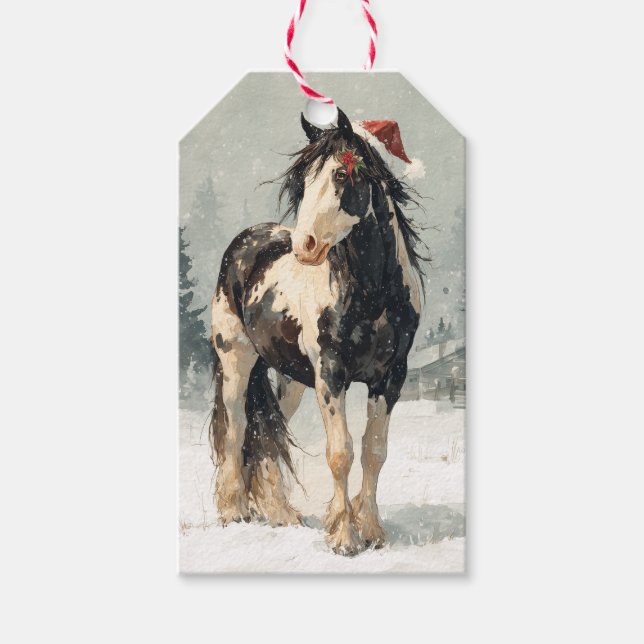 Beautiful Horse Christmas Gift Tag Geschenkanhänger (Vorderseite)