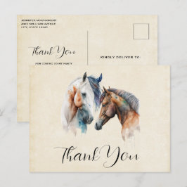 Beautiful Horses Western Boho Style Vielen Dank Postkarte