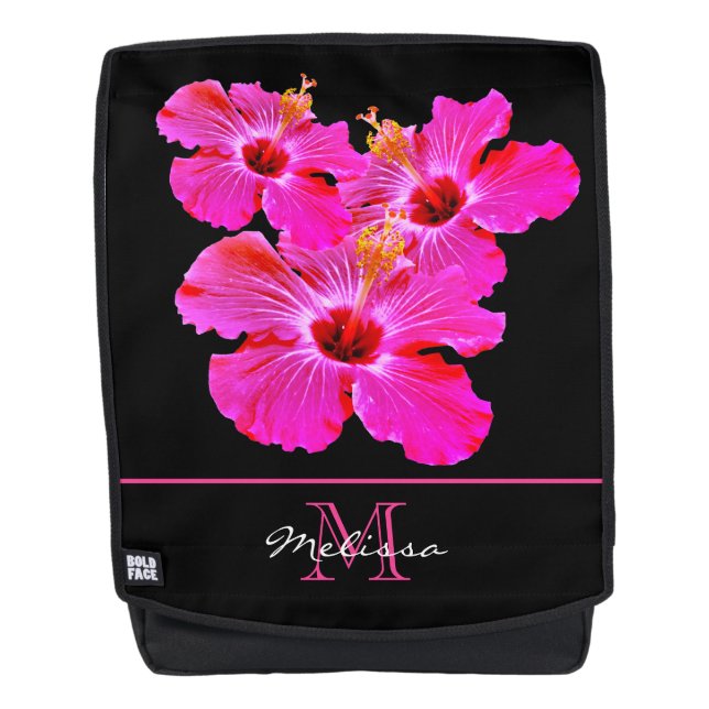 Beautiful HOT Pink Hibiskus Rucksack (Vorderseite)