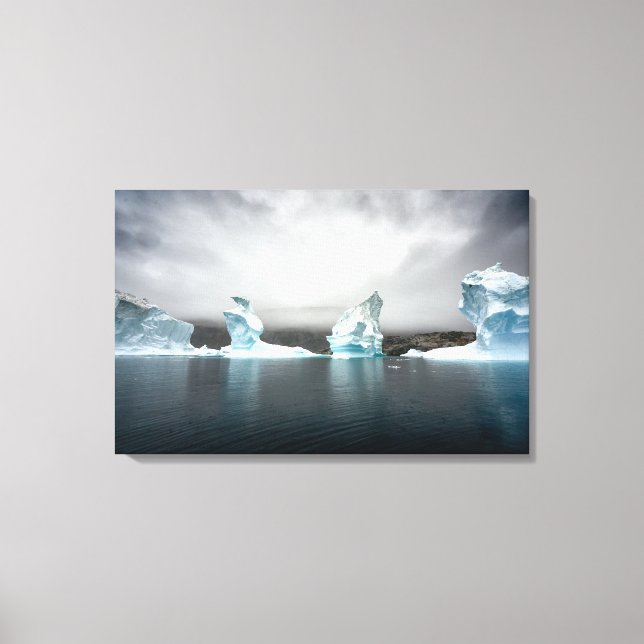 Beautiful Icebergs in Greenland Leinwanddruck (Vorderseite)