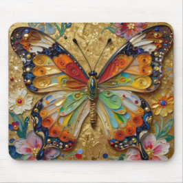 Beautiful Impasto Butterfly and Flowers   Mousepad