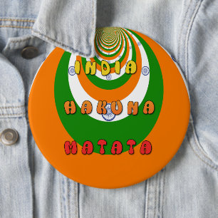 Beautiful India National Flag Colors Hakuna Matata Button