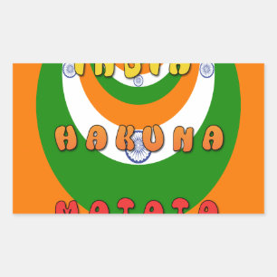 Beautiful India National Flag Colors Hakuna Matata Rechteckiger Aufkleber