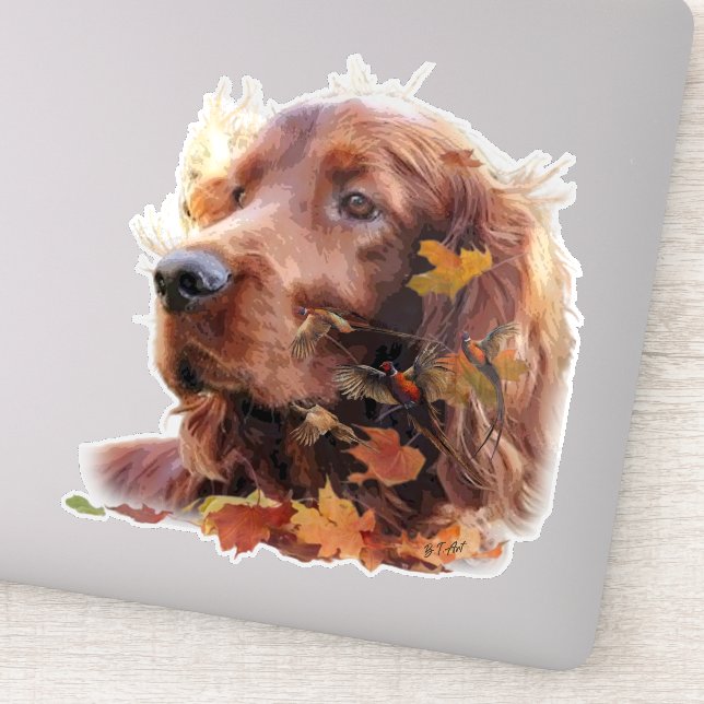 Beautiful Irish Red Setter Aufkleber (Detail)