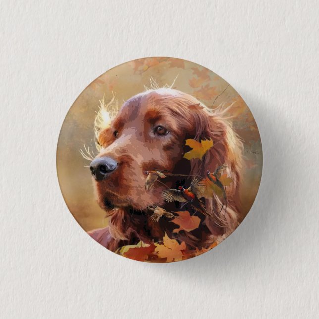 Beautiful Irish Red Setter Button (Vorderseite)
