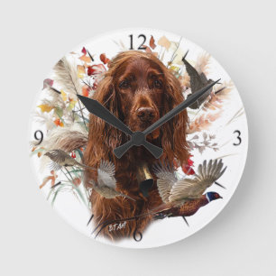 Beautiful Irish Red Setter Runde Wanduhr