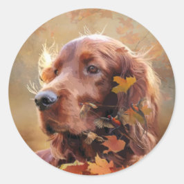 Beautiful Irish Red Setter Runder Aufkleber