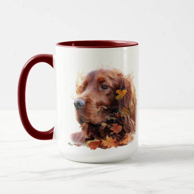 Beautiful Irish Red Setter Tasse (Links)