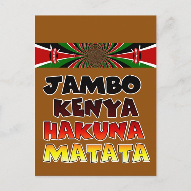 Beautiful Jambo Kenya Hakuna Matata Schöne Aussich Postkarte (Vorderseite)
