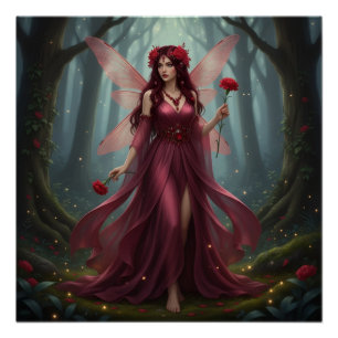 Beautiful January Garnet Fairy Poster