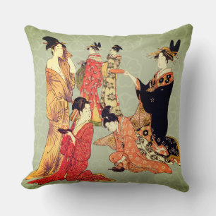 Beautiful Japanese Art Design Throw Pillows Kissen