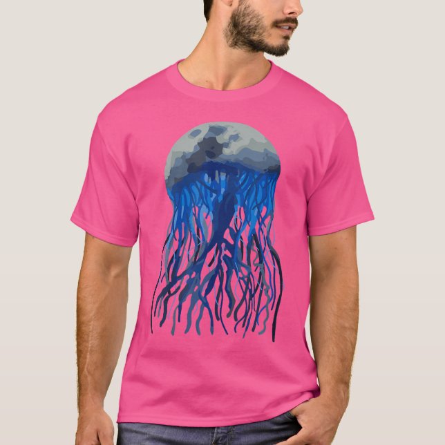 Beautiful Jelly-Fish-Moon Funny T-Shirt (Vorderseite)