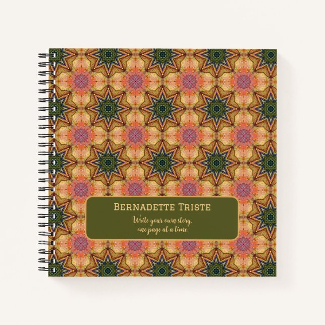 Beautiful Jewel Toned Individuelle Name Sprichwort Notizbuch (Vorderseite)