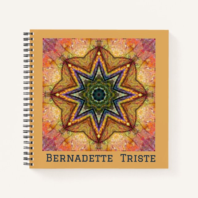 Beautiful Jewel Toner Individuelle Name Star Tile Notizbuch (Vorderseite)
