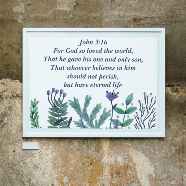 Beautiful John 3:16 Inspirational Christlich Flora Poster (Von Creator hochgeladen)