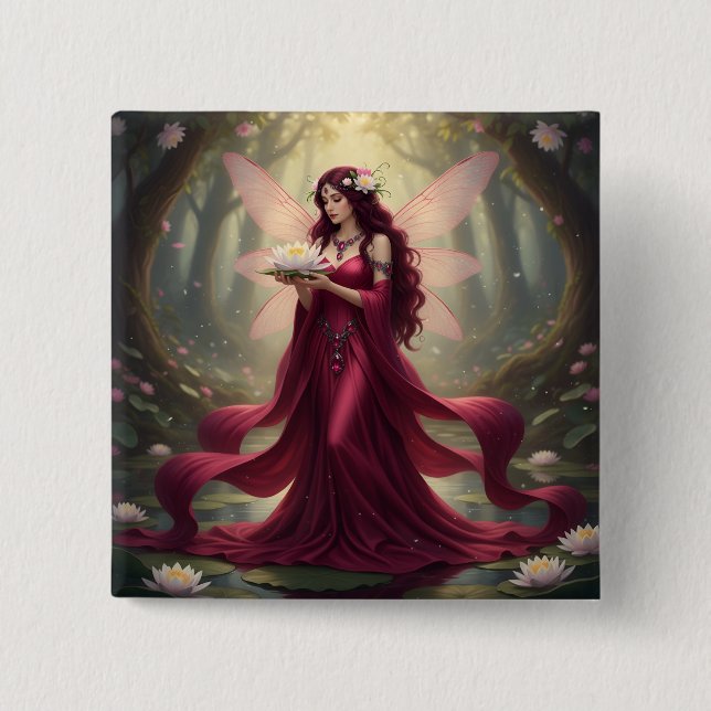 Beautiful July Ruby Fairy Button (Vorderseite)