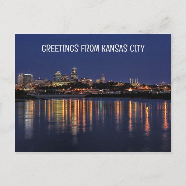 Beautiful Kansas City Skyline Postkarte (Vorderseite)