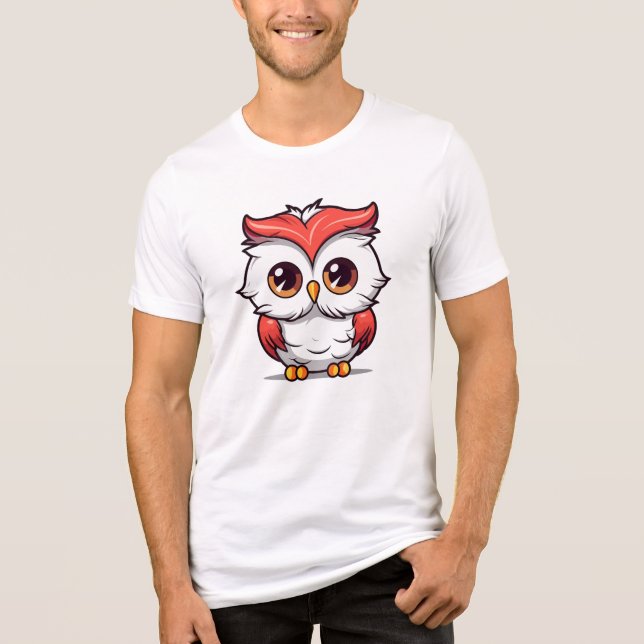 Beautiful Kawaii Style Owl Cartoon-77038 Tri-Blend Shirt (Vorderseite)