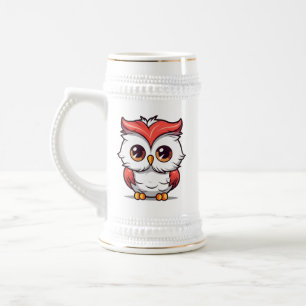 Beautiful Kawaii Style Owl Cartoon-77038 Two-Tone Bierglas