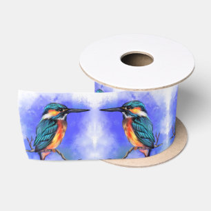 Beautiful Kingfisher Bird Ribbon Satinband