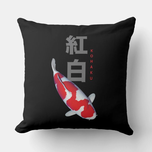 Beautiful kohaku Koi Fish Pillow - Elegant Kissen (Vorderseite)