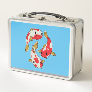 Beautiful Koi Fish Cartoon Design Metall Brotdose