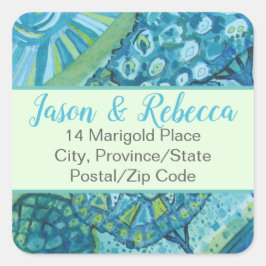 Beautiful Künstlerisch Trees Address Label (20) Quadratischer Aufkleber