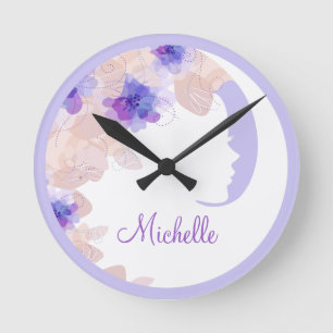 Beautiful Ladies Monogram Wall Decor Clocks Runde Wanduhr