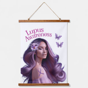 Beautiful Lady Lupus Awareness Wandteppich Mit Holzrahmen