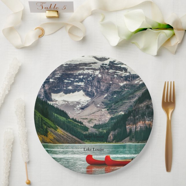Beautiful Lake Louise, Canada Pappteller (Hochzeit)
